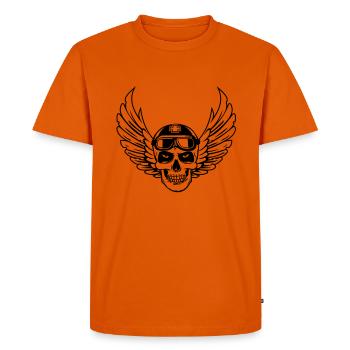 biker skull wings uk - Men's Premium Organic T-Shirt - orange  - Front - Nico (187cm)