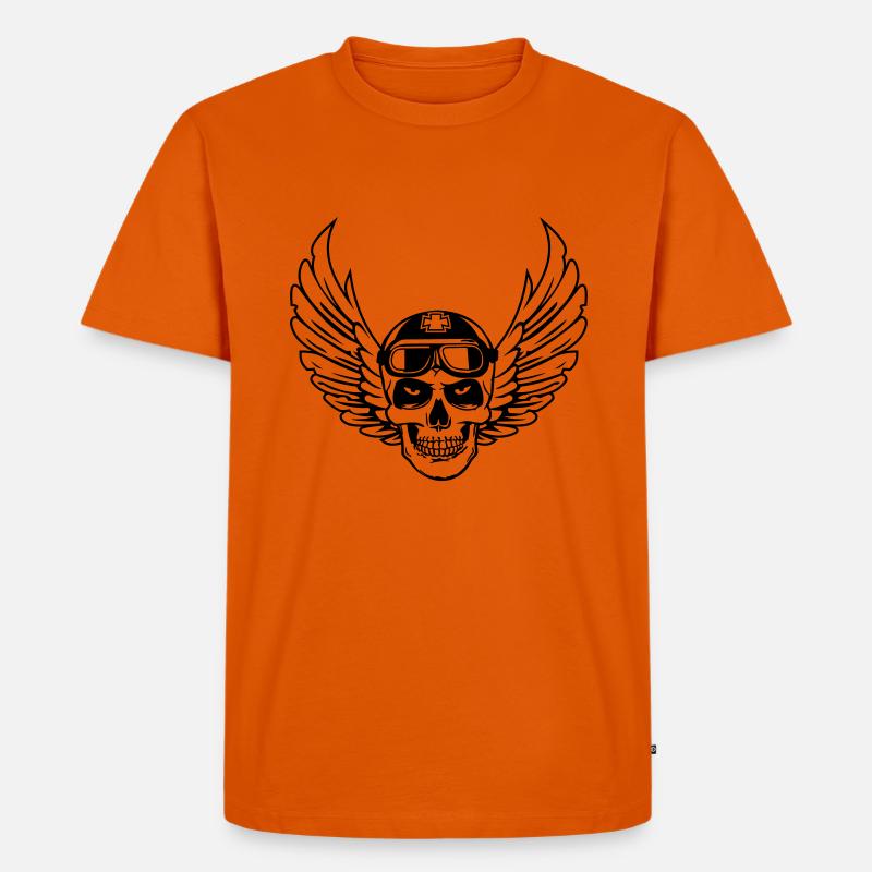 Flying Skull - Männer Premium Bio T-Shirt - Orange