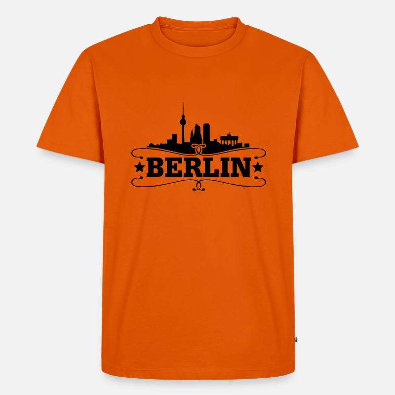 Berlin - Männer Premium Bio T-Shirt - Orange 
