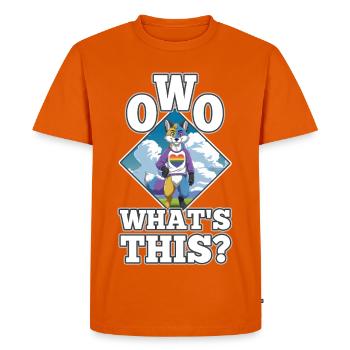 OwO Qu’est-ce que c’est ? - T-shirt Premium bio Homme - orange  - Devant - Nico (187cm)