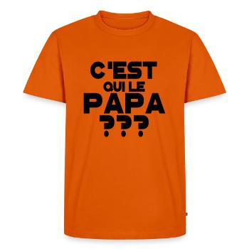 C'est qui le papa - T-shirt Premium bio Homme - orange  - Devant - Nico (187cm)
