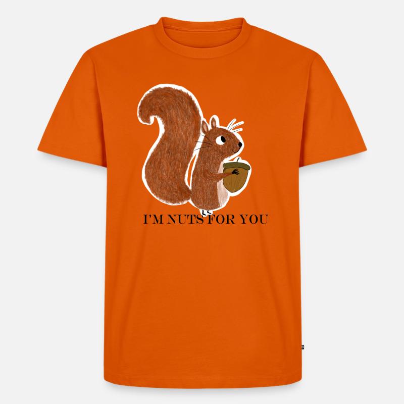 Eichhörnchen mit Eichel - Männer Premium Bio T-Shirt - Orange 