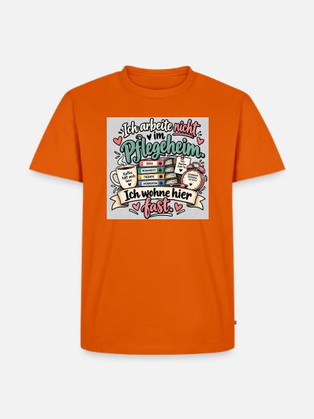 Ich wohne hier fast - Männer Premium Bio T-Shirt - Orange