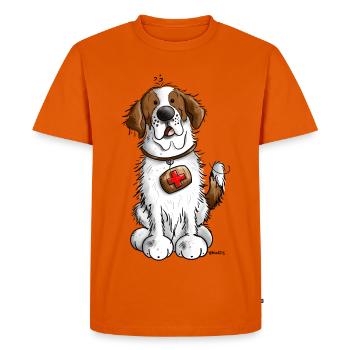 Cute Saint Bernard Dog - Men's Premium Organic T-Shirt - orange  - Front - Nico (187cm)