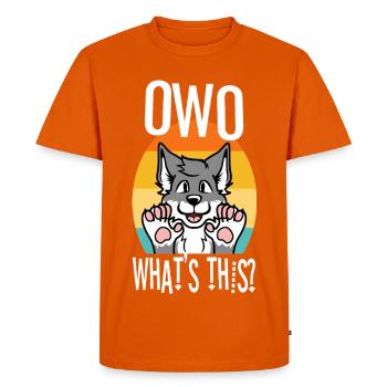 OwO Qu’est-ce que c’est ? - T-shirt Premium bio Homme - orange  - Devant - Nico (187cm)