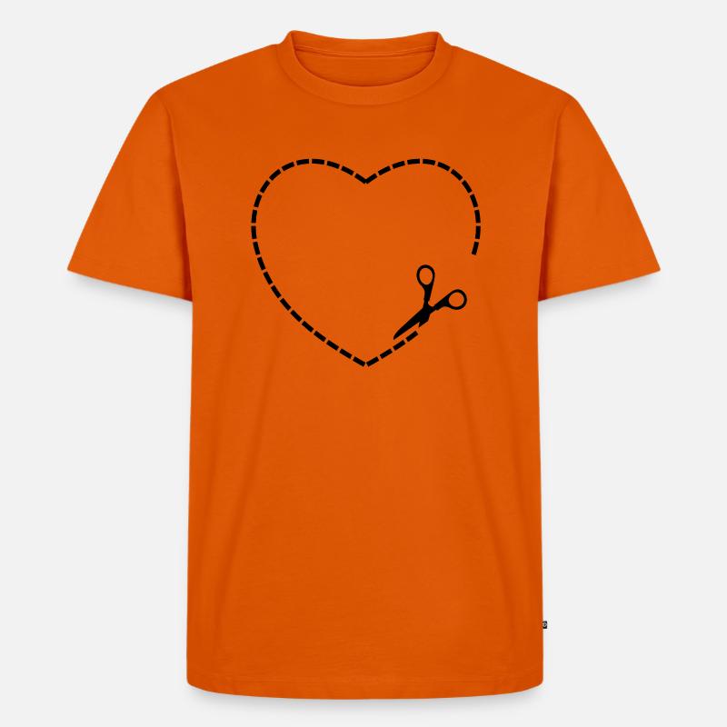 herz - Männer Premium Bio T-Shirt - Orange 