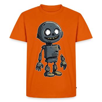 Small Zombie Scrap Robot - Men's Premium Organic T-Shirt - orange  - Front - Nico (187cm)