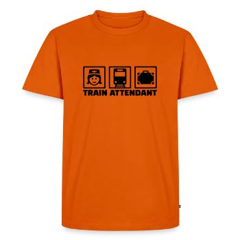 Train attendant - Men's Premium Organic T-Shirt - orange  - Front - Nico (187cm)