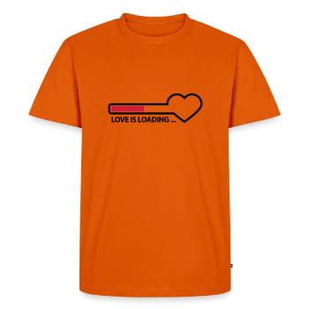 love_is_loading_2c - T-shirt Premium bio Homme - orange  - Devant - Nico (187cm)