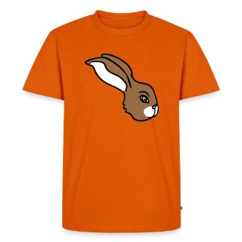 Bunny face peeking sideways profile side view - Men's Premium Organic T-Shirt - orange  - Front - Nico (187cm)