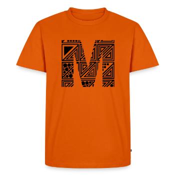 letter M - Men's Premium Organic T-Shirt - orange  - Front - Nico (187cm)