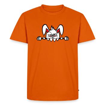 Lapin Monstre Mal Dangereux Halloween Mur de dents - T-shirt Premium bio Homme - orange  - Devant - Nico (187cm)