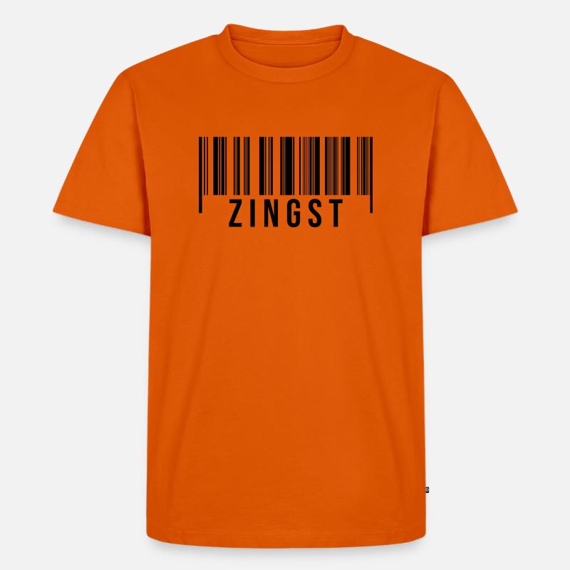 Zingst Strichcode - Männer Premium Bio T-Shirt - Orange 