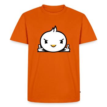 Oiseau mauvais majeur montrant mauvais garçon derrière la clôture - T-shirt Premium bio Homme - orange  - Devant - Nico (187cm)