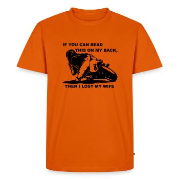 Moto Vélo Biker Rocker Enduro Sport - T-shirt Premium bio Homme - orange  - Devant - Nico (187cm)