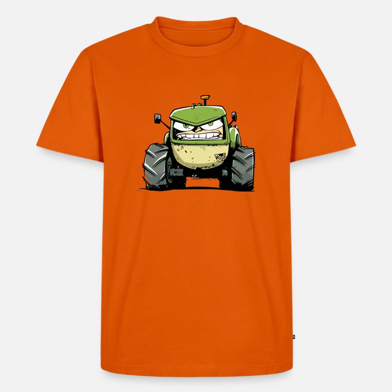 Wütender Traktor Nr. 4 - Männer Premium Bio T-Shirt - Orange 