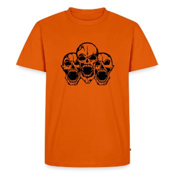 tete de mort groupe bouche ouverte skull - T-shirt Premium bio Homme - orange  - Devant - Nico (187cm)