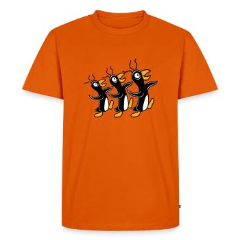 3 pingouins fous qui courent équipe stupide amis équipage - T-shirt Premium bio Homme - orange  - Devant - Nico (187cm)