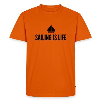 sailing is life - Men's Premium Organic T-Shirt - orange  - Front - Nico (187cm)