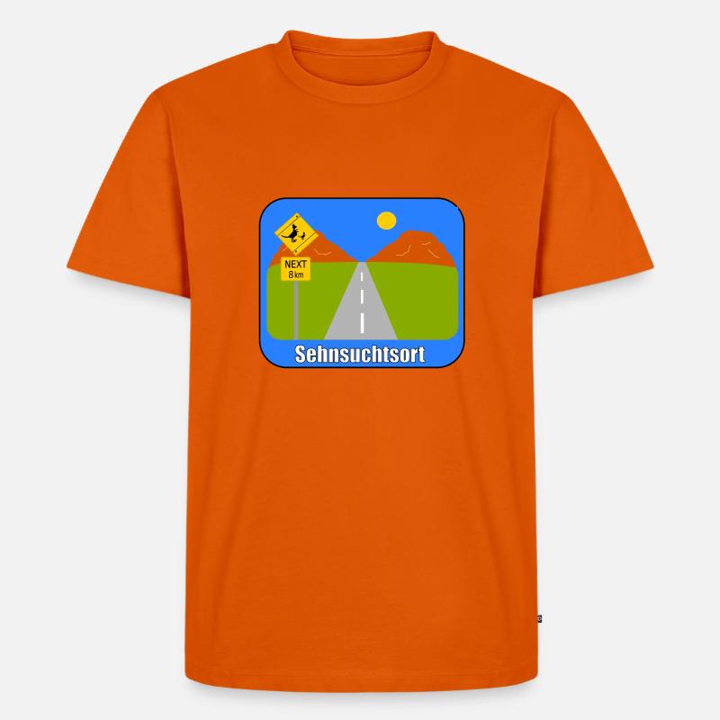 Sehnsuchtsort - Männer Premium Bio T-Shirt - Orange 