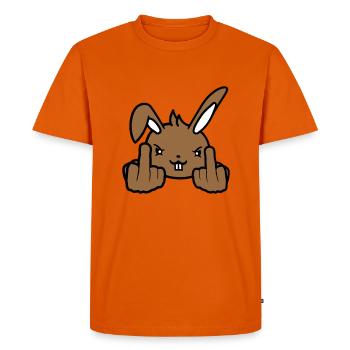 Lapin Majeur Montrer Méchant Coquin Insultant - T-shirt Premium bio Homme - orange  - Devant - Nico (187cm)