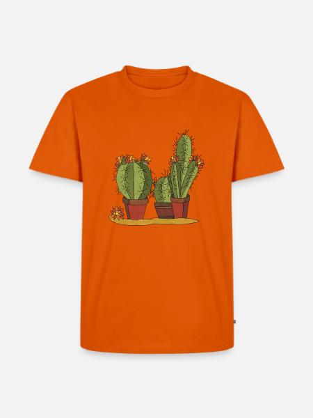 Blumen - Männer Premium Bio T-Shirt - Orange 