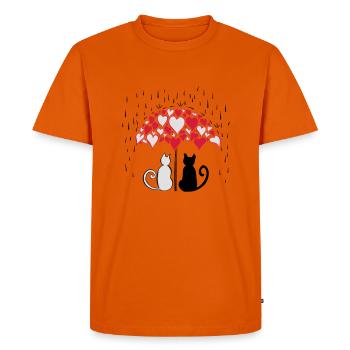 AD Lovely cats II - Men's Premium Organic T-Shirt - orange  - Front - Nico (187cm)