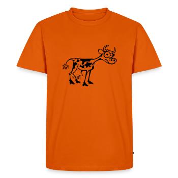 Vache - T-shirt Premium bio Homme - orange  - Devant - Nico (187cm)
