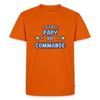 C'est papy qui commande - T-shirt Premium bio Homme - orange  - Devant - Nico (187cm)