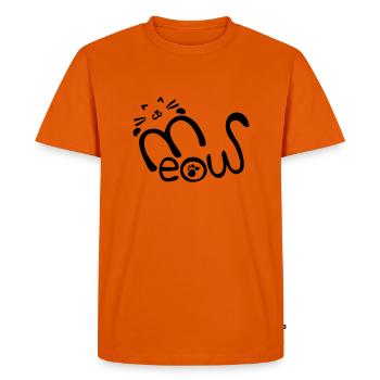 meow typo with cat - Men's Premium Organic T-Shirt - orange  - Front - Nico (187cm)