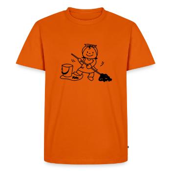 Putzfrau - Men's Premium Organic T-Shirt - orange  - Front - Nico (187cm)