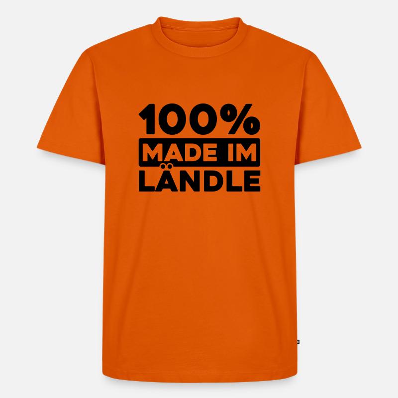 100% made im Ländle - Männer Premium Bio T-Shirt - Orange 