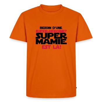 super mamie est là - T-shirt Premium bio Homme - orange  - Devant - Nico (187cm)