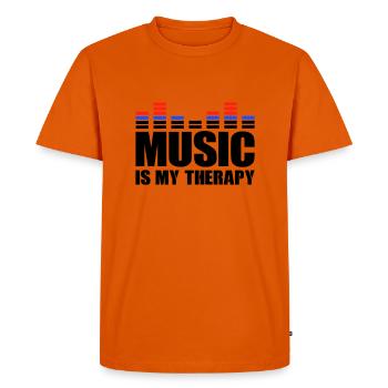 La musique est ma thérapie - T-shirt Premium bio Homme - orange  - Devant - Nico (187cm)