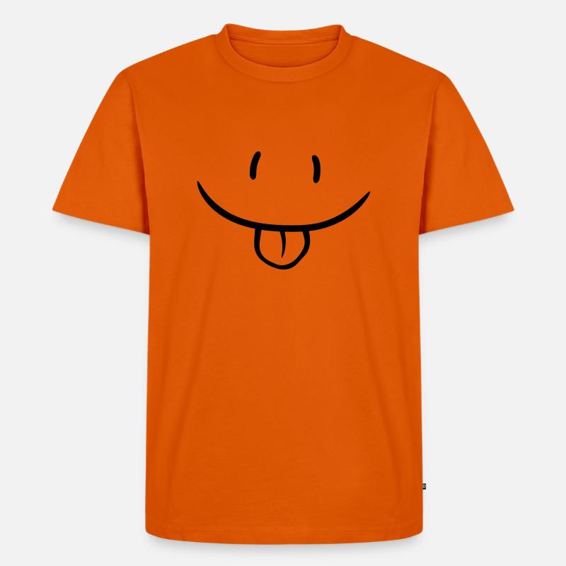 Comic Gesicht Frech - Männer Premium Bio T-Shirt - Orange 
