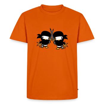2 Oiseaux Ninja Fighter Assassin Épée Ninja Star - T-shirt Premium bio Homme - orange  - Devant - Nico (187cm)