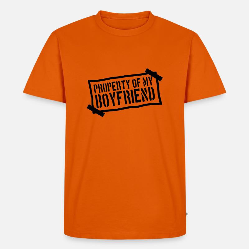 note papir fast på papir ejendom af min boyfr - Herre Premium økologisk T-shirt - orange