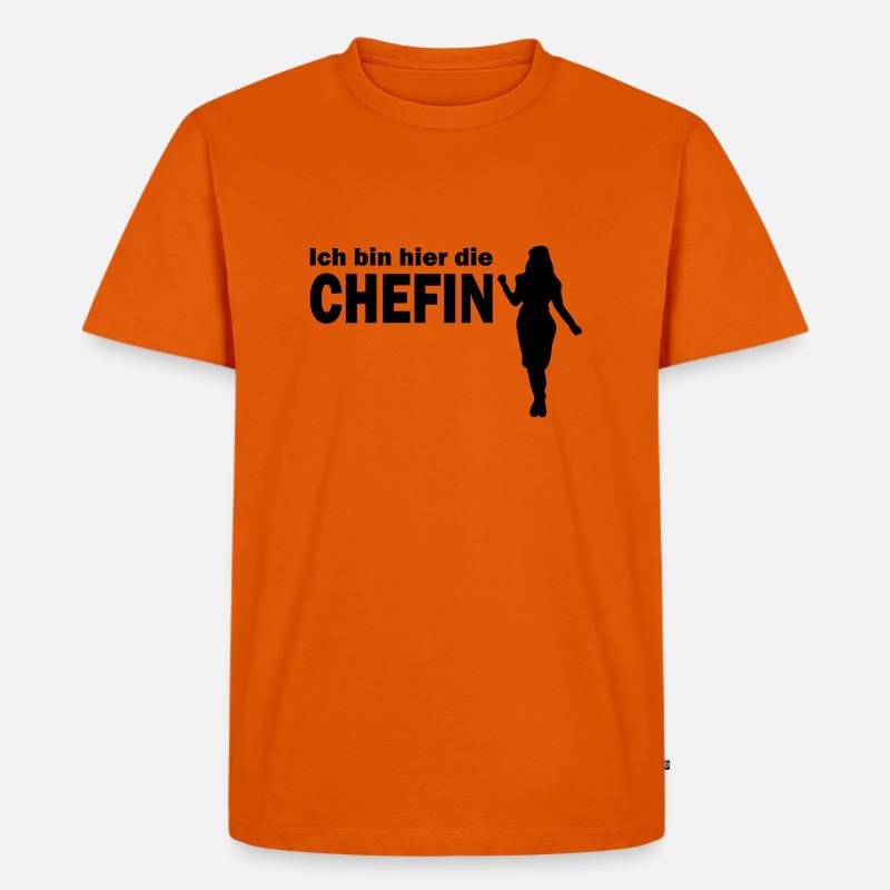 chefin - Männer Premium Bio T-Shirt - Orange 
