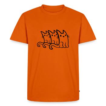 Équipe 3 chats mignons - T-shirt Premium bio Homme - orange  - Devant - Nico (187cm)