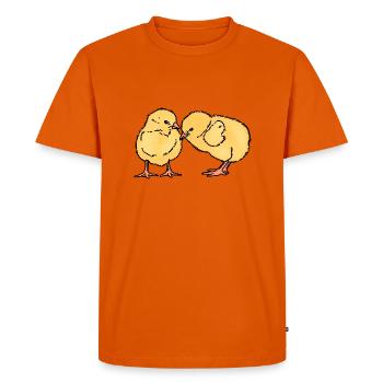 Two cute chicks - Men's Premium Organic T-Shirt - orange  - Front - Nico (187cm)