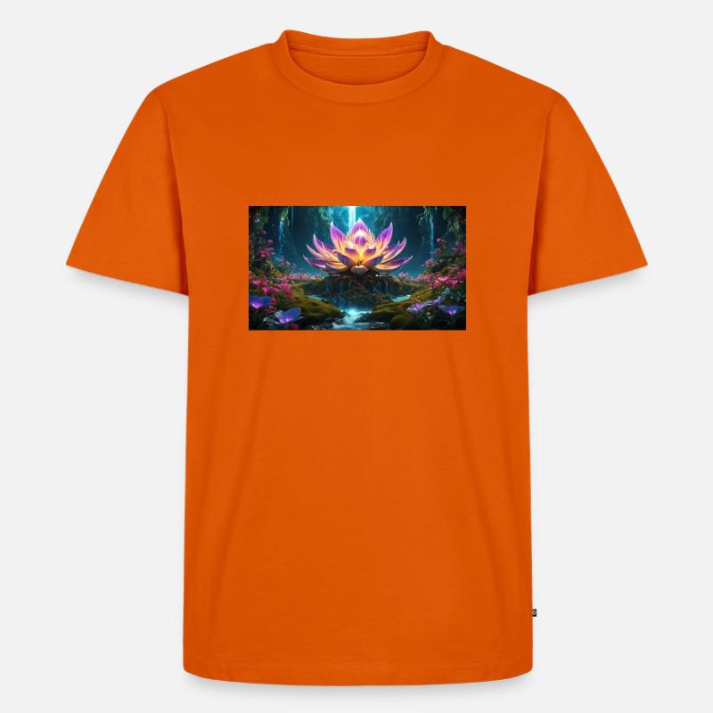 Lotus Blüte - Männer Premium Bio T-Shirt - Orange 