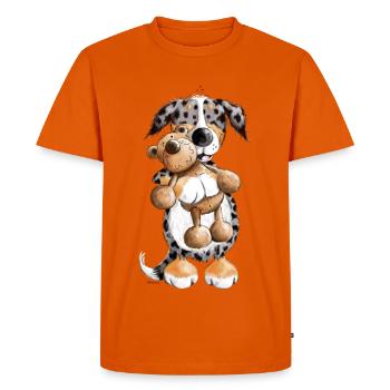 Australian Shepherd with Toy - Men's Premium Organic T-Shirt - orange  - Front - Nico (187cm)