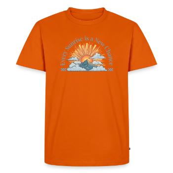 Every Sunrise is a New Chance Design - Men's Premium Organic T-Shirt - orange  - Front - Nico (187cm)