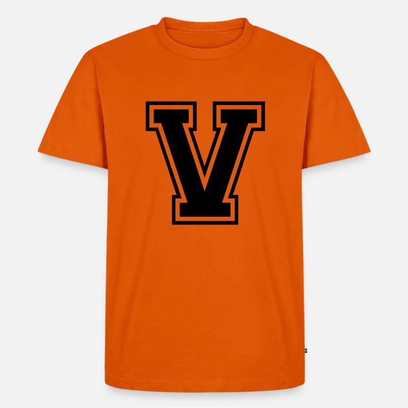 v - Männer Premium Bio T-Shirt - Orange