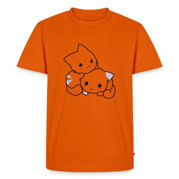 Cats cute - Men's Premium Organic T-Shirt - orange  - Front - Nico (187cm)