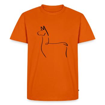 Alpaca Line Art - Minimalist - Men's Premium Organic T-Shirt - orange  - Front - Nico (187cm)