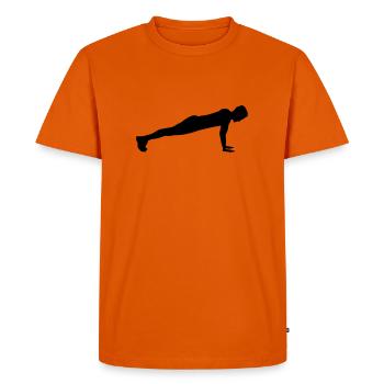 Push up - Men's Premium Organic T-Shirt - orange  - Front - Nico (187cm)