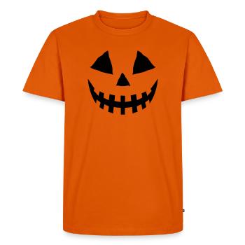 Face de citrouille - T-shirt Premium bio Homme - orange  - Devant - Nico (187cm)