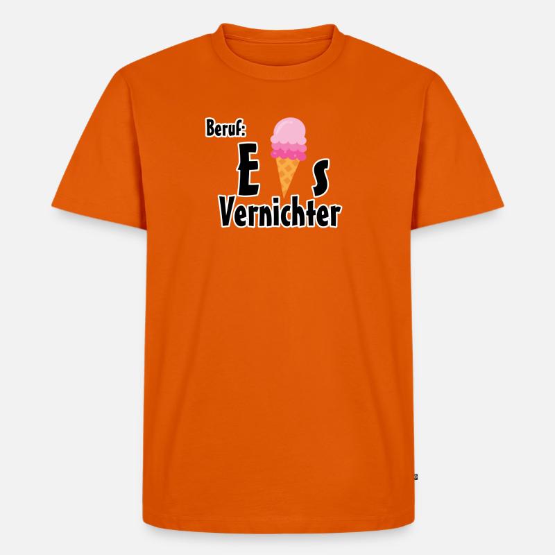 Beruf - Eisvernichter Geschenk Eis Sommer - Männer Premium Bio T-Shirt - Orange 