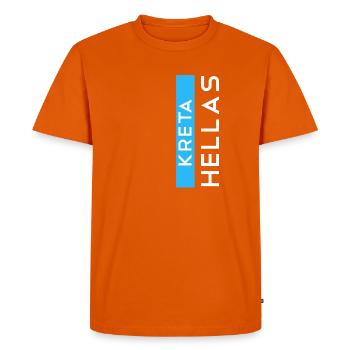 T-shirt souvenir traditionnel de Crète - T-shirt Premium bio Homme - orange  - Devant - Nico (187cm)